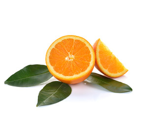 Fresh  orange  on white  background