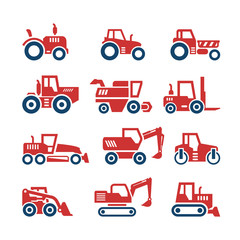 Set color icons of tractors