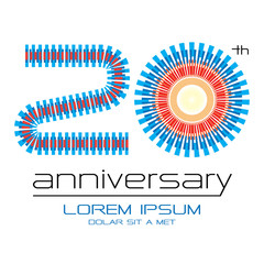 Fototapeta premium 20 years Anniversary, concept vector