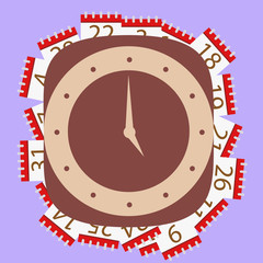 Vector flat calendar icon set, illustration. isolated
