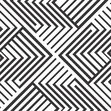 Seamless pattern design in black and white strips zigzag