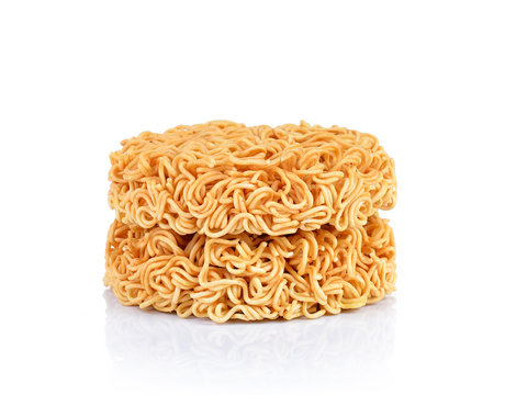 Instant noodles on white background