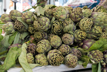 Pile of artichokes