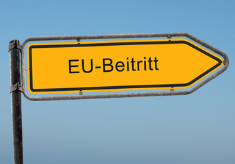 Strassenschild 38 - EU-Beitritt