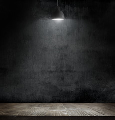 Light bulb lamp on blackboard background with copy space