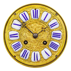 Ancient ornamental golden clock face