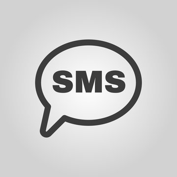 The sms icon. Text message symbol. Flat