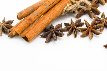 Cinnamon sticks with anise star