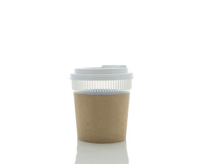 Take-out coffee in thermo cup. Isolated