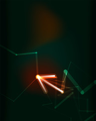 Fototapeta premium Glowing arrow in dark space