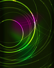 Glowing circle in dark space