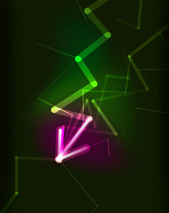 Glowing arrow in dark space