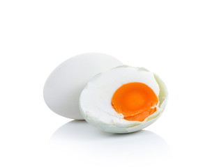 preserved  duck egg on white background