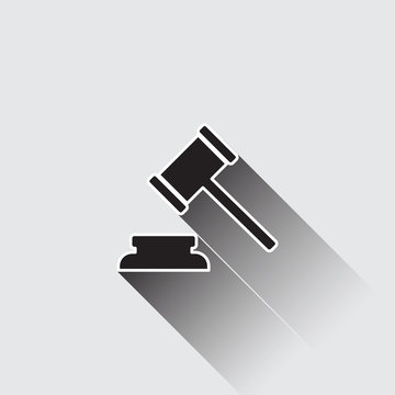 Judge or auction hammer icon.Vector illustration