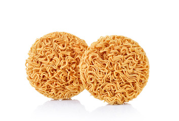 Instant noodles on white background