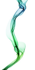 Obraz na płótnie Canvas The magical form of greenish smoke. abstract Green-Blue background