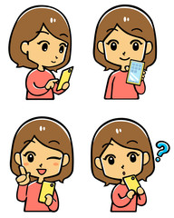 女性とスマートホン