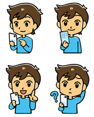 男性とスマートホン