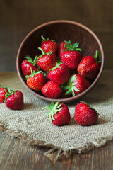 Fresh natural strawberries sweet vegetarian nutrition food full