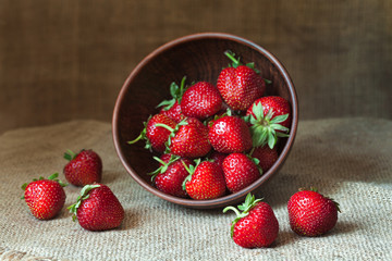 Strawberries fresh organic healthy nutrition vegetarian summer