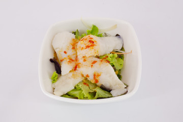 Japanese Salad -  lettuce and meat with Japanese salad sauce