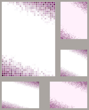 Purple Pixel Mosaic Page Corner Design Template