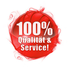 100% Qualität & Service! Button, Icon