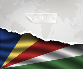 paper with hole and shadows SEYCHELLES flag