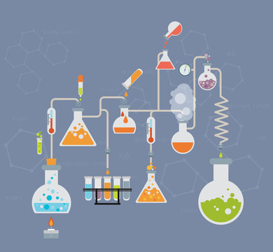 Chemistry infographics template showing various tests 