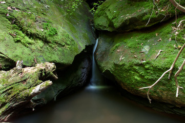 Cataract Falls on a stream in the Big South Fork National Recreation Area.