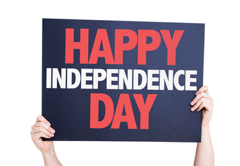 Happy Independence Day card isolated on white