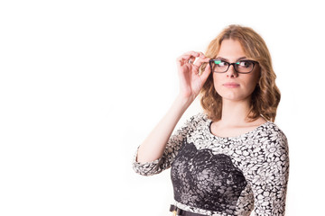 portrait of a business woman in glasses