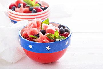 Fresh watermelon with blueberries