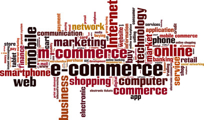 Electronic commerce word cloud concept. Vector illustration
