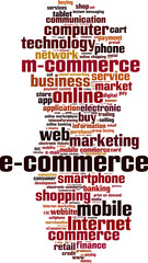 Obraz premium Electronic commerce word cloud concept. Vector illustration