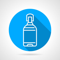 Plastic bottle blue round vector icon