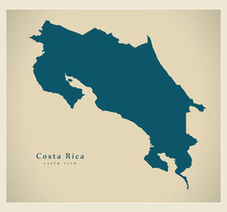Modern Map - Costa Rica CR