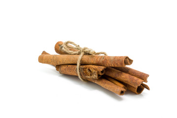 Cinnamon sticks tied by rope