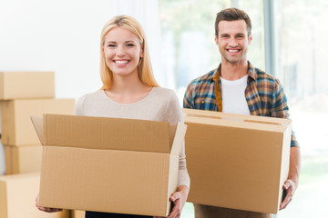 Moving to a new house together.