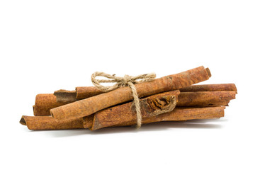 Cinnamon sticks tied by rope