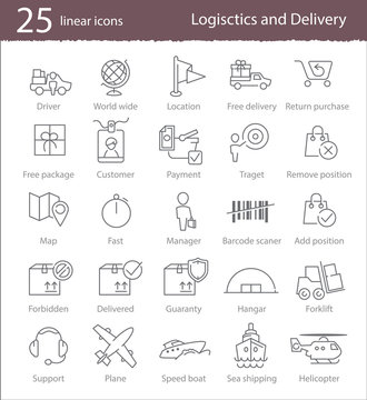 Logistics and delivery icons