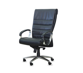 Modern office chair from black leather
