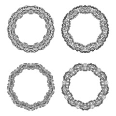 Abstract technology contour object set. Light futuristic concept