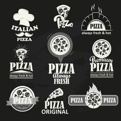 Italian Pizza logotypes set.