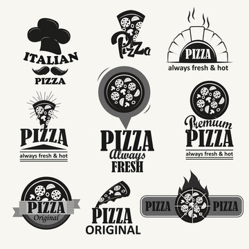 Italian Pizza logotypes set.
