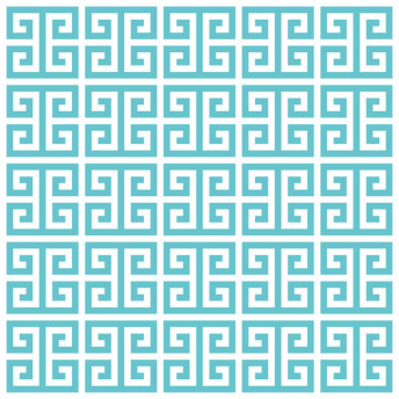 Greek key pattern background. Vector background bleu green