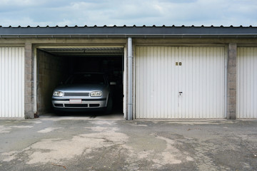 Naklejka premium One-car garages a storage and parking facility