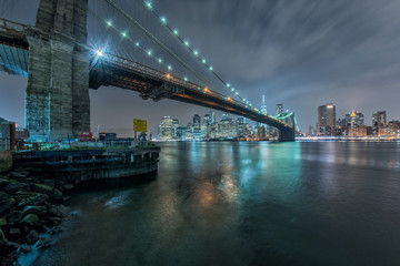 manhattan night view from brooklyn
