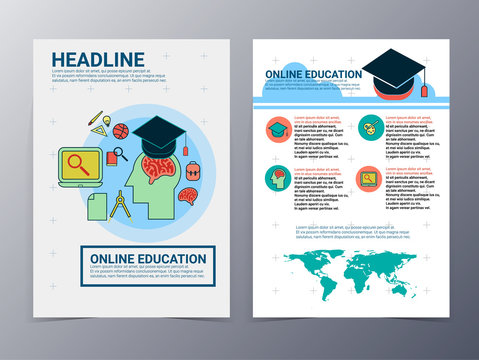 education and school brochure design template vector flyer