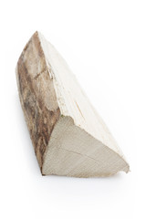 Stack of firewood on white
